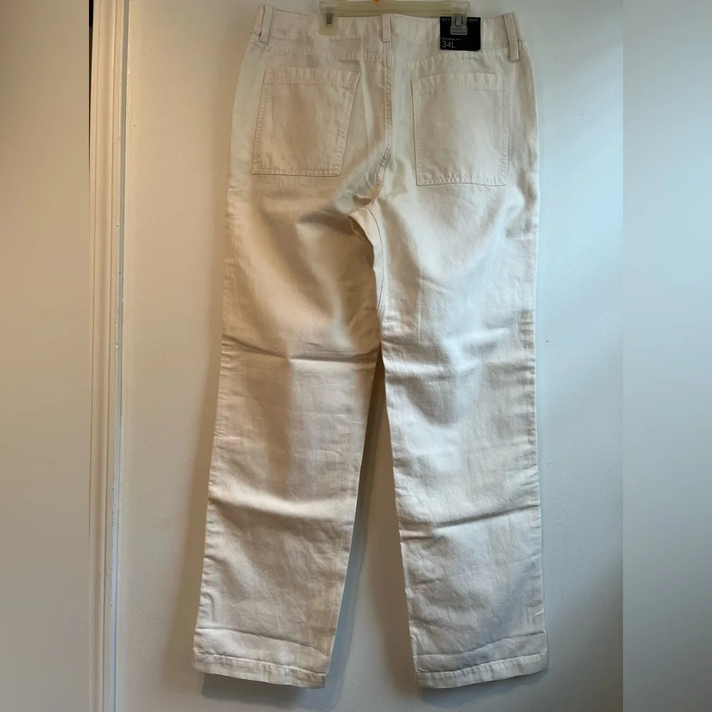 Banana Republic - White Linen Pants - Relaxed Fit - 34L
